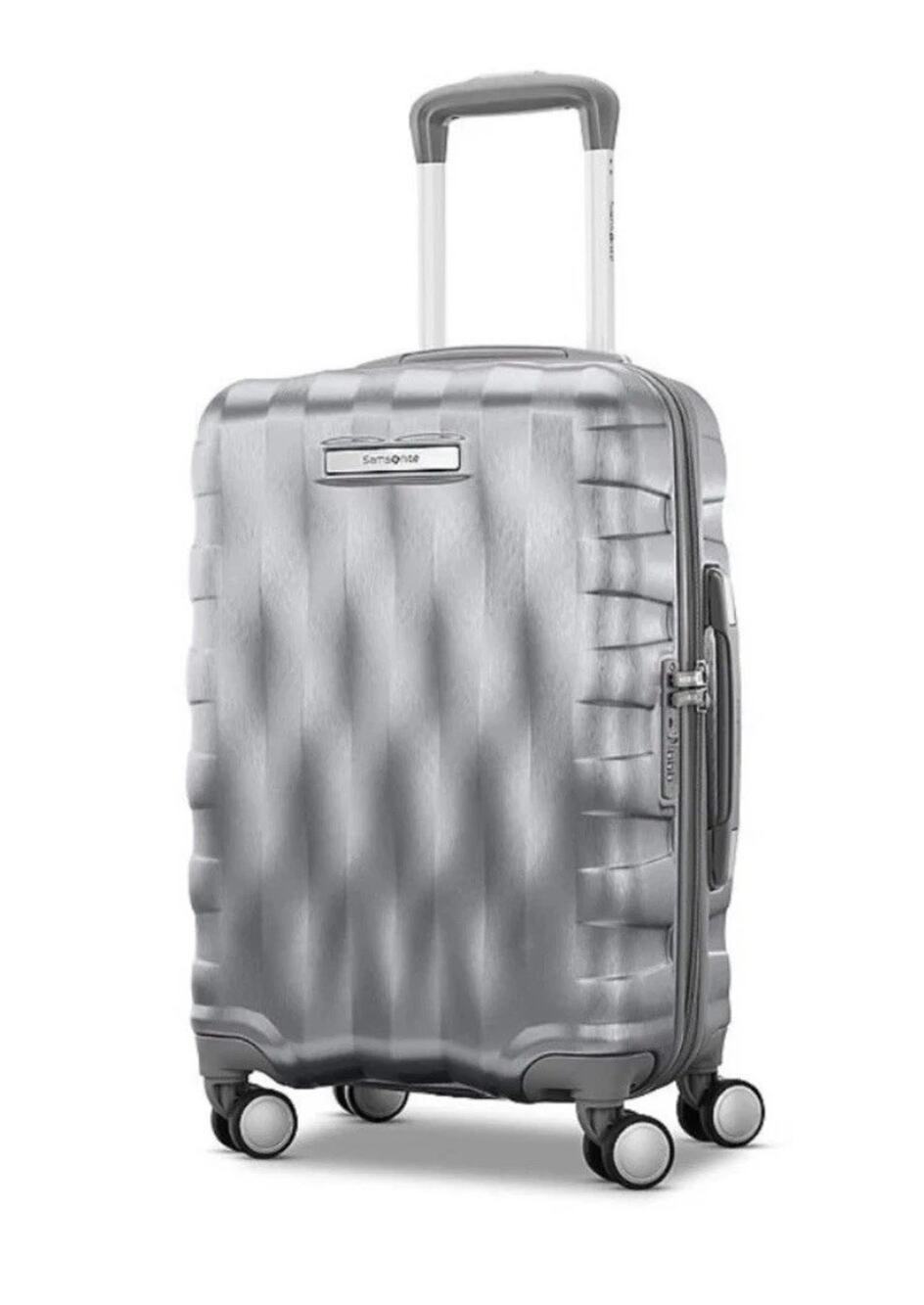 NIB Samsonite Ziplite 6 Hardside Duel Spinner Luggage (24 INCH) Metallic Silver